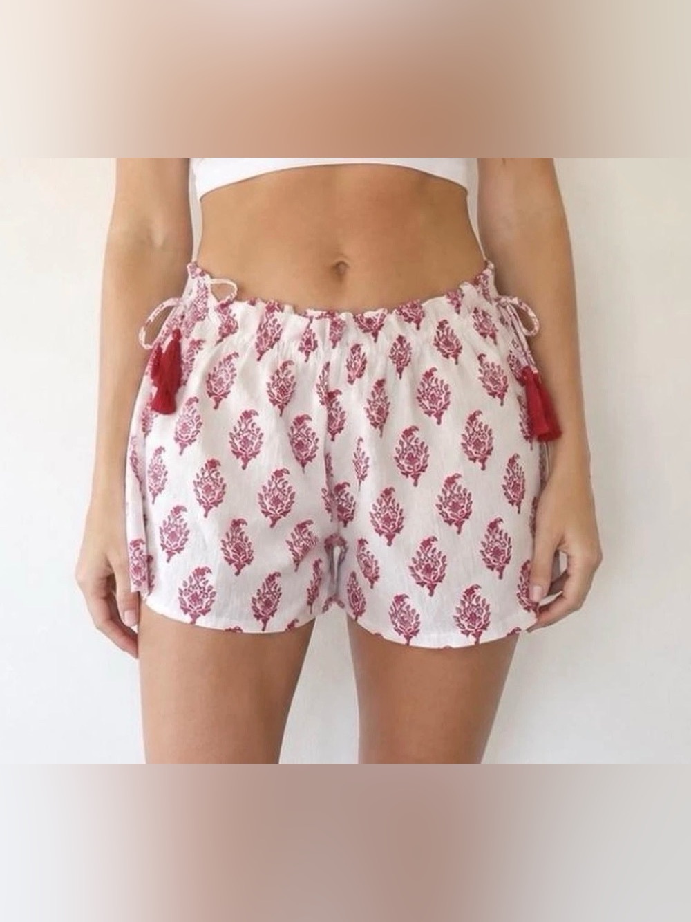 Roller Rabbit x Target Bouquet Side-Tie Beach Pull-On Shorts Pink Size M NWT